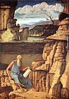 Giovanni Bellini Canvas Paintings - St. Jerome Reading in the Countryside